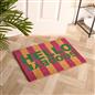 OHS Striped Doormat Hello Goodbye Slogan Non Slip Indoor Outdoor Coir Door Rug