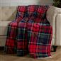 OHS Tartan Throw Sherpa Fleece Plush Flannel Blanket Warm Xmas Soft Bedspread