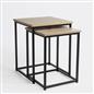 Nest of Tables Square Wood Top Modern End Side Living Room Home Decor Set of 2