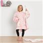 Dreamscene Unicorn Pink Rainbow Print Hoodie Blanket Fleece Oversized Kids Throw