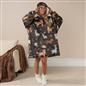 OHS Pet Print Loungewear Set Hoodie Blanket Sherpa Lined Fleece Winter Nightwear