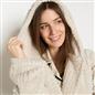 OHS Tufted Dressing Gown Soft Fleece Robe Thermal Bathrobe Hooded Loungewear