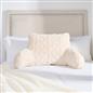 OHS Cable Knit Bolster Cuddle Cushion Fleece Back Support Filled Reading Pillow