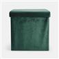 OHS Folding Ottoman Storage Box Footstool Tub Space Saving Velvet Seat
