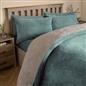 OHS Reversible Teddy Fleece Duvet Cover with Pillowcase Bedding Set Grey