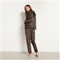 OHS Animal Print Loungewear Set Winter Sherpa Nightwear 2-Piece Hoodie Jogger