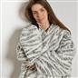 OHS Animal Prints Hoodie Blanket Sherpa Lined Fleece Wearable Throw