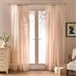 OHS Pompom Tufted Voile Net Curtains Pair 2 Window Panels Slot Top Set 55