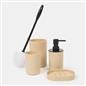 Bathroom Accessories 4 Piece Set Ribbed Soap Dispenser Holder Tumbler Toothbrush