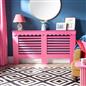 OHS Scallop Radiator Cover Engineered Wood Modern Side Board Cabinet Shelf