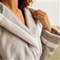 OHS Piped Edge Dressing Gown Flannel Fleece Winter Loungewear Hooded Bathrobe