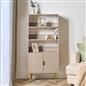 OHS Ribbed Display Cabinets 4 Tier Engineered Wood Shelf Storage Unit