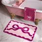 OHS Bows Bath Mat Soft Velvet Quick Dry Non-Slip Bathroom Shower Rug