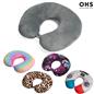 OHS Neck Pillow Travel Support U Shape Head Rest Car Plane Filled Plump Cushion