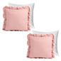 OHS Frill Cushion Covers Faux Linen Soft Square Pillowcases Home Decor Multipack