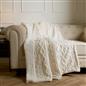 OHS Cable Knit Blanket Sherpa Fleece Sofa Plush Soft Warm Throw Over Bed Chair