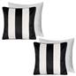 OHS Stripe Cushion Covers 2 Pack Matte Velvet Square Pillowcases Home Decor