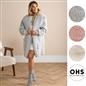 OHS Waterfall Cardigan Warm Teddy Fleece Open Front Wrap Loungewear Outwear