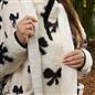 OHS Bows Pocket Scarf Coral Fleece Sherpa Lined Thermal Winter Wrap Hand Warmer