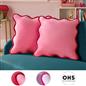 OHS Scallop Edge Cushion Covers Matte Velvet Square Pillowcases Filled Multipack