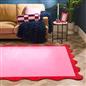 OHS Scallop Edge Rug Non Slip Soft Modern Carpet Living Room Bedroom