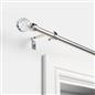 OHS 120-200cm Curtain Pole Extendable Metal 16mm Ball Trumpet Twist Finnials