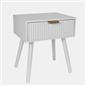 OHS Ribbed Bedside Nightstand 1 Drawer Storage Unit Wooden End Table