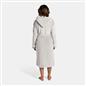OHS Piped Edge Dressing Gown Flannel Fleece Winter Loungewear Hooded Bathrobe