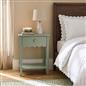 OHS Scallop Bedside Wood Nightstand 1 Drawer Storage Unit End Table Home Decor