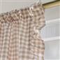 OHS Gingham Frill Voile Net Curtains 2 Window Panels Sheer Rod Slot Top Pair Set