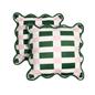 OHS Checkerboard Cushion Covers Scallop Edge Matte Velvet Square Pillowcases