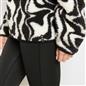 OHS Print Teddy Fleece Half Zip Jumper Womens Pullover Sweatshirt Long Sleeve