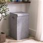 OHS Laundry Basket Faux Linen Folding Hamper Bag Clothes Bin Storage with Lid