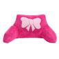 OHS Embroidered Bow Cuddle Cushion Teddy Fleece Reading Pillow with Arms
