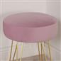 Dressing Table Stool Velvet Round Makeup Vanity Seat Chair Metal Legs Pouffe
