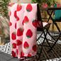 OHS Strawberry Print Throw Soft Polar Fleece Lightweight Blanket - 120 x 150cm