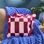 OHS Checkerboard Cushion Covers Scallop Edge Matte Velvet Square Pillowcases