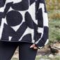 OHS Half Zip Hoodie Geometric Print Teddy Fleece Jumper Pullover Sweatshirt