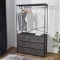 Cabinet Rail Wardrobe Open Home 6 Drawer Coat Hanger Storage Clothes Organiser