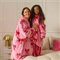 OHS Bows Print Hooded Blanket Adult Kids Sherpa Lined Winter Family Hoodie