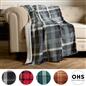 OHS Tartan Throw Sherpa Fleece Plush Flannel Blanket Warm Xmas Soft Bedspread
