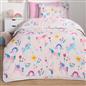 Coverless 10.5 Tog Unicorn Duvet Pillowcase Kids Single Quilt Travel Bedding Set