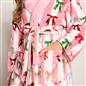 OHS Stripe Dressing Gown Flannel Fleece Robe Thermal Bathrobe Sherpa Lined