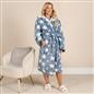 OHS Teddy Marl Dressing Gown Prints Ladies Warm Womens Loungewear Bathrobe