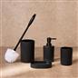 Bathroom Accessories 4 Piece Set Ribbed Soap Dispenser Holder Tumbler Toothbrush