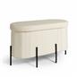 OHS Ottoman Boucle Storage Box Folding Footstool Cube Round Rectangle