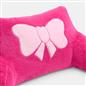OHS Embroidered Bow Cuddle Cushion Teddy Fleece Reading Pillow with Arms