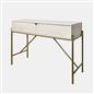 OHS Curved Dressing Table Engineered Wood Makeup Vanity Desk with 2 Drawers
