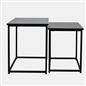 Nest of Tables Square Wood Top Modern End Side Living Room Home Decor Set of 2