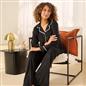 OHS Piped Edge Pyjama Set Button Through Fleece Womens Loungewear Nightwear Pjs